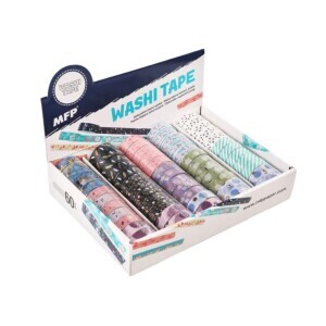 MFP Lepící washi papírová páska 15mm x 3m mix motivů(60/krt)