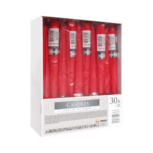 Bispol Svíčka stolní S30-1 Nometalic Red (30/krt)