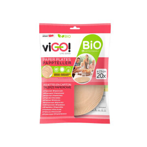 viGO! Talíř papírový kul.23cm/20ks Brown (20/krt)