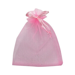Pytlík organzový 15*22cm růžový (12/bal)