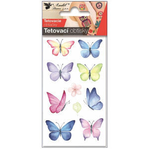 Tetovací obtisky 7,5x12cm motýli (250/bal 2000/krt)