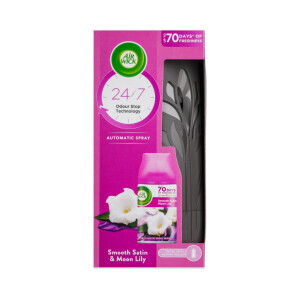 Airwick 250ml Freshmatic komplet Jemný satén a měsíční lilie (4/krt)
