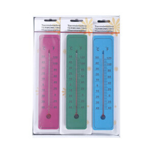 Teploměr dřevěný Color 22cm (12/bal 288/krt)