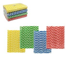 Slámky papírové 23cm/100ks (12/bal 48/krt)
