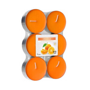 Bispol Svíčka čajová Maxi 6ks Orange (6/krt)