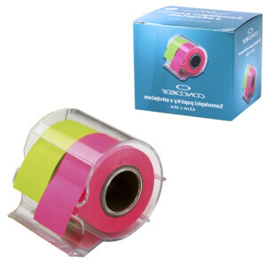Concorde Samolepicí papírky 2,5cm*10m s odvíječem 2 barvy neon (12/bal 144/krt)