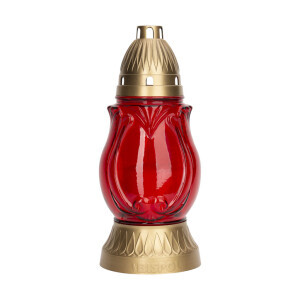Bispol Svíčka hřbitovní sklo 3038 Red (5/krt)
