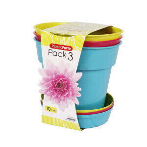 P.Forte Květináč plast kul. 10cm/3ks Color (12/bal)