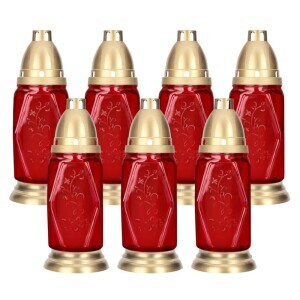 Bispol Svíčka hřbitovní sklo 70g/25h 1007 Red(12/krt)
