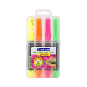 Centropen Zvýraznovač Flexi 8542 4ks etui (10/bal 100/krt)