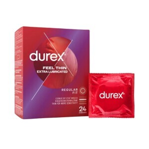 Durex Kondom 24ks Feel Thin Extra Lubricated (6/bal)