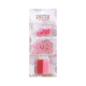 Dortová svíčka 20ks ''Happy Birthday'' Blue/Pink (24/bal 144/krt)