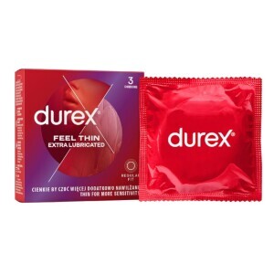 Durex Kondom 3ks Feel Thin Extra Lubricated (24/bal 288/krt)
