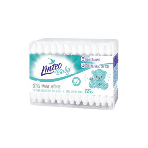 Linteo Vatové tyčinky papír. box Baby 65ks (60/krt)