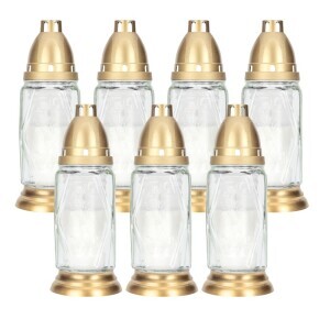 Bispol Svíčka hřbitovní sklo 70g/25h 1007 White(12/krt)
