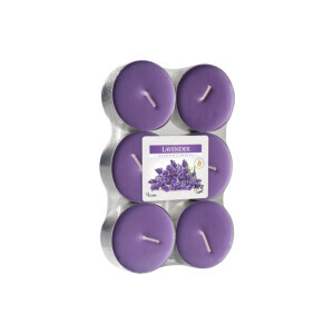 Bispol Svíčka čajová Maxi 6ks Lavender (6/krt)