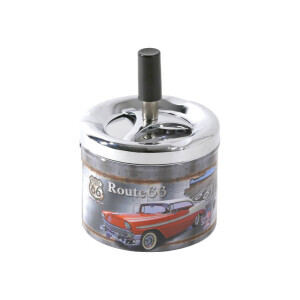 Popelník nerez 9*7,5cm Route 66 (120/krt)