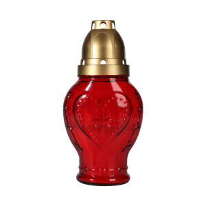 Bispol Svíčka hřbitovní sklo Z004 Red 030 (11/krt)