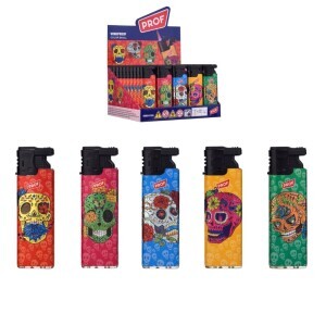 PROF Zapalovač Color skull slidecap