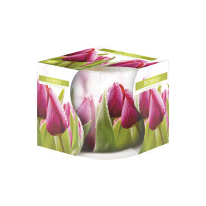 Bispol Svíčka ve skle SN71/100g Flowers (6/krt)