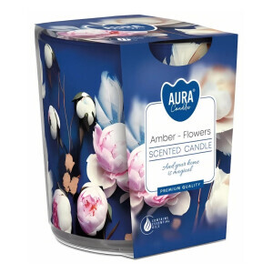 Bispol Svíčka ve skle SN72/100g Amber-flowers(6/krt)
