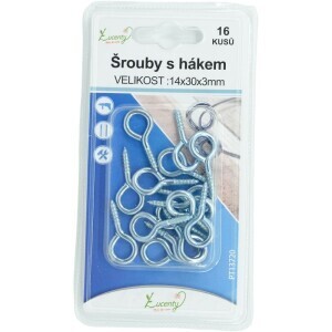 Šrouby s hákem 14*30*3mm/16ks (24/bal 288/krt)