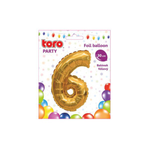 Balónky fóliový číslo 30cm '6' (48/krt)