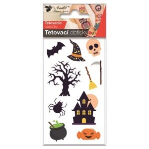 Tetovací obtisky 6x10cm Halloween dům (250/bal 2000/krt)