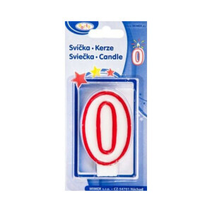 Dortová svíčka číslo 7,5cm "0" (12/bal 720/krt)