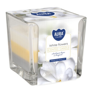 Bispol Svíčka ve skle SNK80/170g white flowers(6/krt)