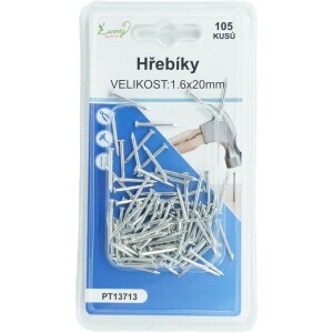 Hřebíky 1,6*20mm/105ks (24/bal 288/krt)