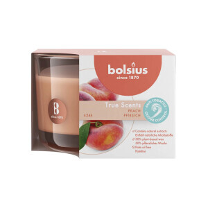 Bolsius Svíčka ve skle 63/90mm True Scents Peach (6/krt)