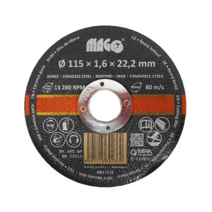 Řezný kotouč na nerez 115x1,6x22,2mm
