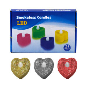 Svíčka na baterie Heart 4*2cm (24/bal 960/krt)