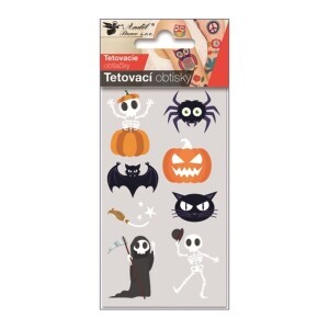 Tetovací obtisky 6x10cm Halloween kostlivec (250/bal 2000/krt)