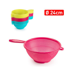 P.Forte Cedník plast s rukojetí 24cm Color (12/bal)