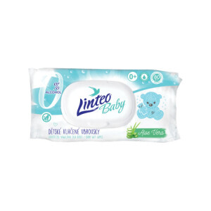 Linteo Vlh.ubrousky 80ks s víkem Aloe Vera (4/bal 24/krt)