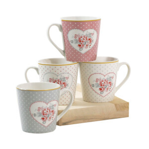 Hrnek keramika 310ml Flowers in heart (12/bal 72/krt)