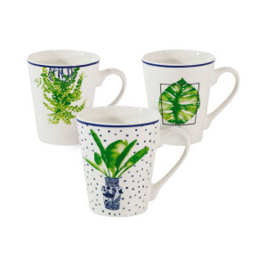 Hrnek keramika 330ml Leaves green (12/bal 72/krt)