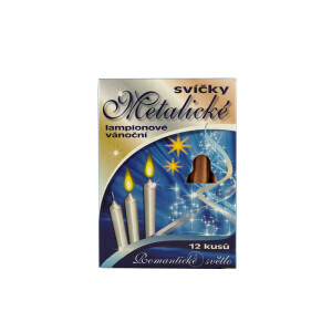 Svíčky vánoční 9,5cm/12ks Metalic (30/krt)