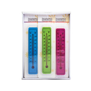 Teploměr dřevěný Color 20cm (12/bal 480/krt)