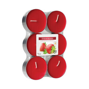 Bispol Svíčka čajová Maxi 6ks Strawberry (6/krt)