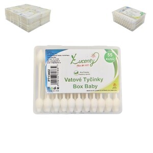 Vatové tyčinky box Baby 55ks (12/bal 240/krt)