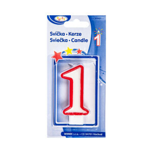 Dortová svíčka číslo 7,5cm "1" (12/bal 720/krt)