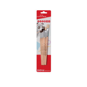Concorde Štětec na VV 6ks kulaté+ploché Natural (12/bal 240/krt)