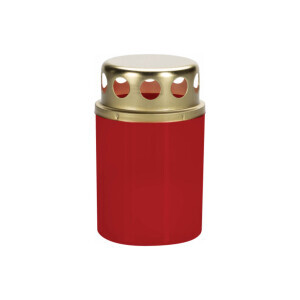 Bispol Svíčka hřbitovní olejová s víčkem 15h/40g Red N (5/krt)
