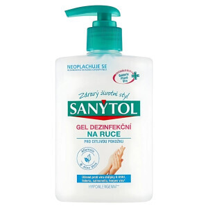 Sanytol 250ml Gel na ruce Dezinfekční pro citlivou pokožku(12/krt)