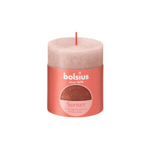 Bolsius Svíčka Pillar 80/68mm Rustic Sunset Misty pink+Amber (4/krt)