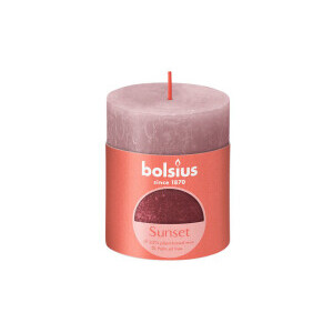 Bolsius Svíčka Pillar 80/68mm Rustic Sunset Ash rose+Red (4/krt)
