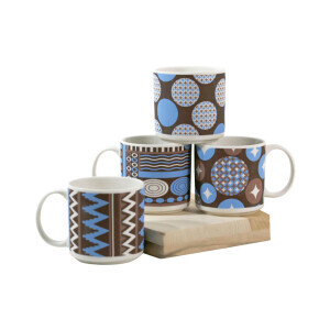 Hrnek keramika 350ml Brown&Blue (12/bal 72/krt)